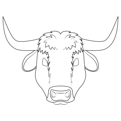 Ox Mask Coloring Page